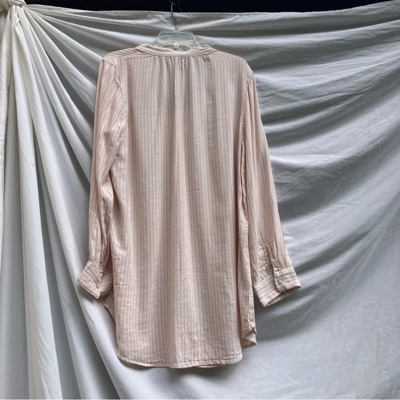 Aerie NWT pale pink striped tunic with ruffle collar, size XL - Picture 8 of 10